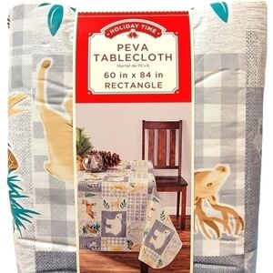 Holiday Time peva tablecloth 60 in X 84 in Rectangle. New! Winter Christmas